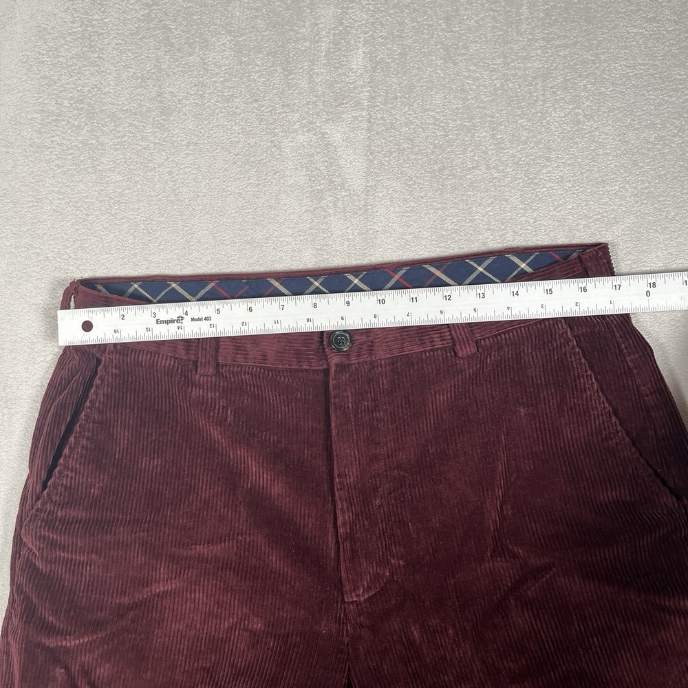 Brooks Brothers Corduroy 346 Pants Men 34x32 Burgundy Cotton Dress Casual-EUC - Picture 10 of 11